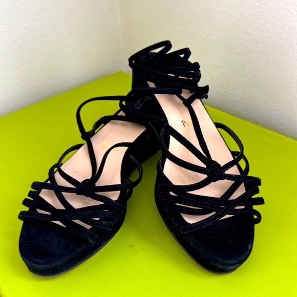 Christian Louboutin Shoes - Christian Louboutin suede strappy flats size 39